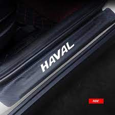 Car Door Sill Anti-Scratch/Protective Tape Large Size Carbon Fiber Carbon/Black (China) 04 Pcs/Pack Sparco Logo Haval Logo 3D Cf