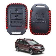 Car Remote Key Cover/Casing Pvc Leather With Metal Hook Type Honda Brv 2021 Honda Logo Black Poly Bag Pack  (China)