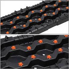 Automotive Sand / Mud / Snow / Off-Road Anti-Skid Recovery Track Rescue Board Abs Material Large Size Orange Premium Quality 02 Pcs/Set