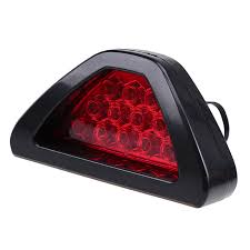 Car Third Brake Lamp  Universal Fitting Under Rear Diffuser Fitting Triangle Shape  Plastic Housing Black Housing Parking + Flashing Function   12 Led Red Led   Blister Pack Tr-3063 (China)