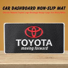 Car Dashboard Non-Slip Mat Silicone Material  Toyota Logo Rectangle Design Large Size Black/Red (China)