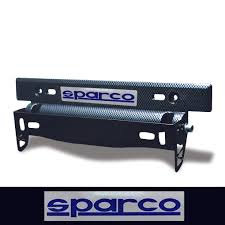 Car License Plate Frame/Holder Adjustable Bracket Type Plastic/Metal Material   Sparco Logo  Universal Fitting Standard Quality Black 01 Pc/Set Blister Pack Tilter (China)