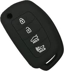 Car Remote Key Cover/Casing Silicone Black Type Hyundai Sonata 2021 Hyundai Logo Black Poly Bag Pack  (China)