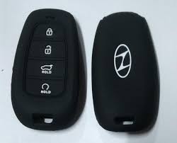 Car Remote Key Cover/Casing Silicone Black Type Hyundai Sonata 2021 Hyundai Logo Black Poly Bag Pack  (China)