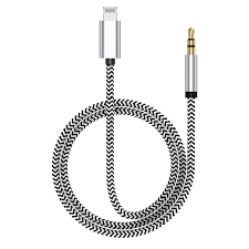 Aux Audio / Stereo Cable -1 Aux To Iphone 01 Pc/Pack 1.5 Meters Standard Quality White Colour Box Pack Jh-025 (China)