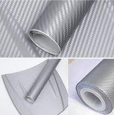 Automotive Self Adhesive Carbon Fiber Film For Car Body Silver Carbon 12" Width Per Sqft (China)