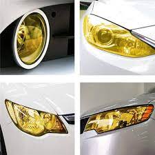 Automotive Self Adhesive Lamp Protective Film For Head And Tail Lamps Yellow Transparent 12" Width Per Sqft (China)