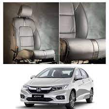 Auto Leather Type Seat Cover M/B Oem Design  Custom Fitting Honda City 2021 Black Colour   09 Pcs/Set