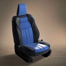 Auto Leather Type Seat Cover M/B Diamond Design Custom Fitting Suzuki Swift 2018 Black/Blue Blue Stitch 11 Pcs/Set