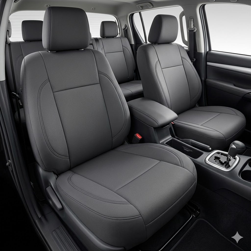 Auto Leather Type Seat Cover M/D Oem Design Custom Fitting Toyota Corolla 2018 Black Colour 12 Pcs / Set