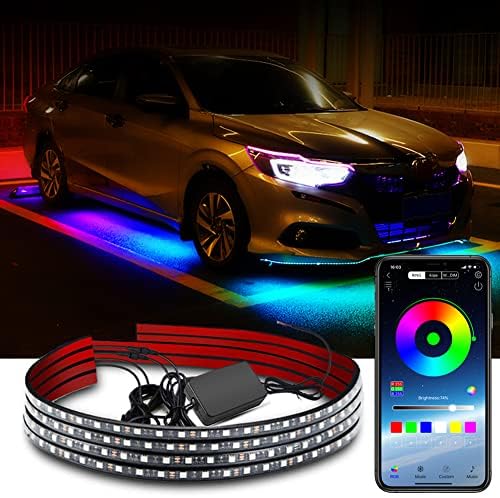 Car Exterior Led Under Glow Light Silicone Housing Rgb 47"    04 Pcs/Set Colour Box Pack 04 Pcs/Pack With Mobile App (China)