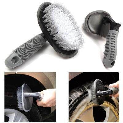 Car Exterior Care / Cleaning / Detailing Brush  Small Size Plastic Material Tire Brush Grey/Black/White 01 Pc/Pack Premium Quality Bulk Pack (China)