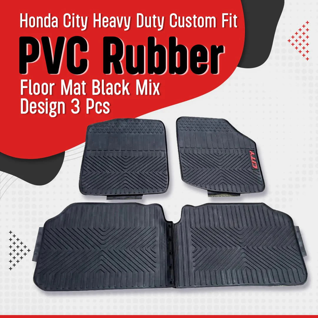 Car Floor Mat Pvc Material Oem Fitting Honda City 2018 Premium Quality Black Pvc 03 Pcs / Set Poly Bag Pack (China)