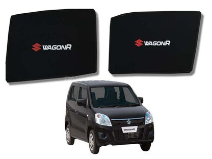 Car Curtain  Side Fix Suzuki Wagon-R 2018 With Logo  Black (Pakistan)