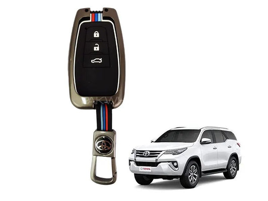 Car Remote Key Cover/Casing Metal / Silicone Toyota Fortuner 2021 Toyota Logo Black Box Pack (China)