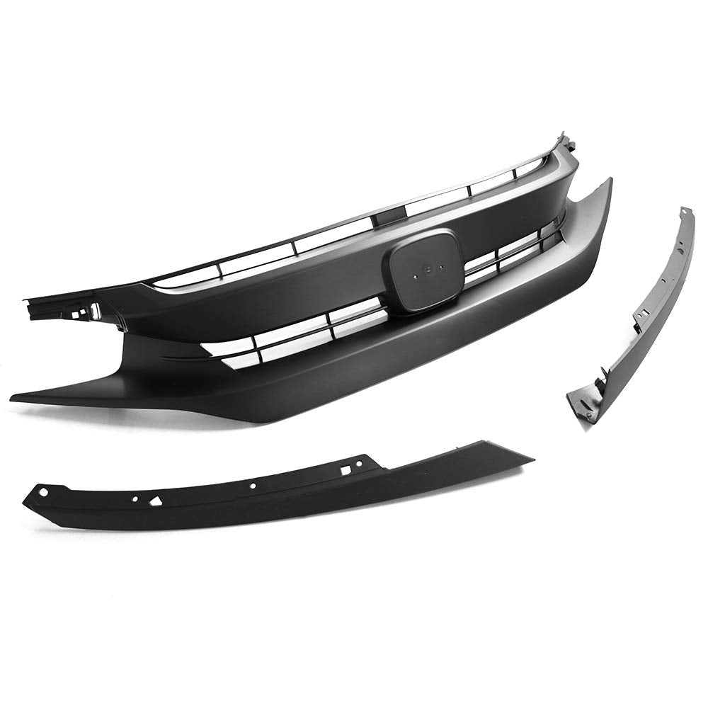 Front Grill Upper/Oem Type Oem Design Honda Civic 2018 With Logo 01 Pc/Set  Matt Black/Chrome (China)