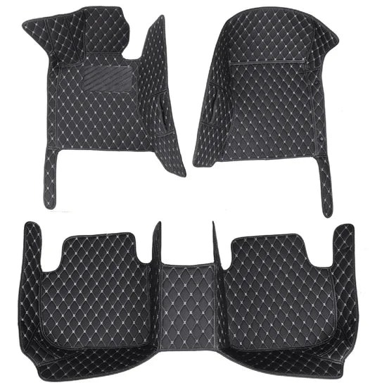 Car Floor Mat 8D Santa Fe 2021 Hyundai Black Pvc Beige Stitch 03 Pcs / Set Premium Quality (China)