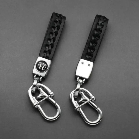 Car Key Chain Leather Bracelet/Metal Type Honda Logo  Black/Chrome Poly Bag Pack  (China)