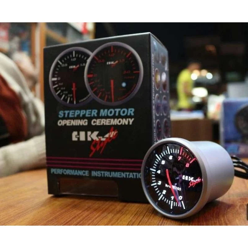 Car Tachometer Gauge Type-R Rpm + Speed Meter Dashboard Fitting Universal Fitting With Led 3 Color Led Plastic Housing Black Housing 5" Colour Box Pack (China)