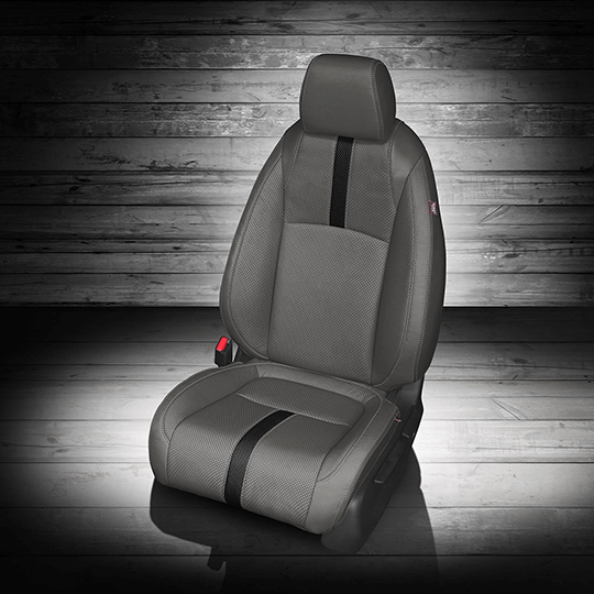 Auto Leather Type Seat Cover M/A Oem Design Custom Fitting Honda Civic 2016-2021 Y-Grey/Black 12 Pcs / Set Premium Quality