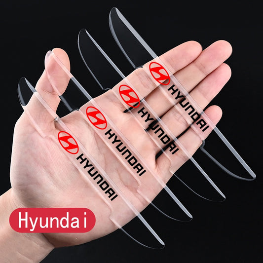 Car Door Anti-Scratch Guards Silicone Material  Hyundai Logo 04 Pcs/Set Poly Bag Pack  Clear (China)