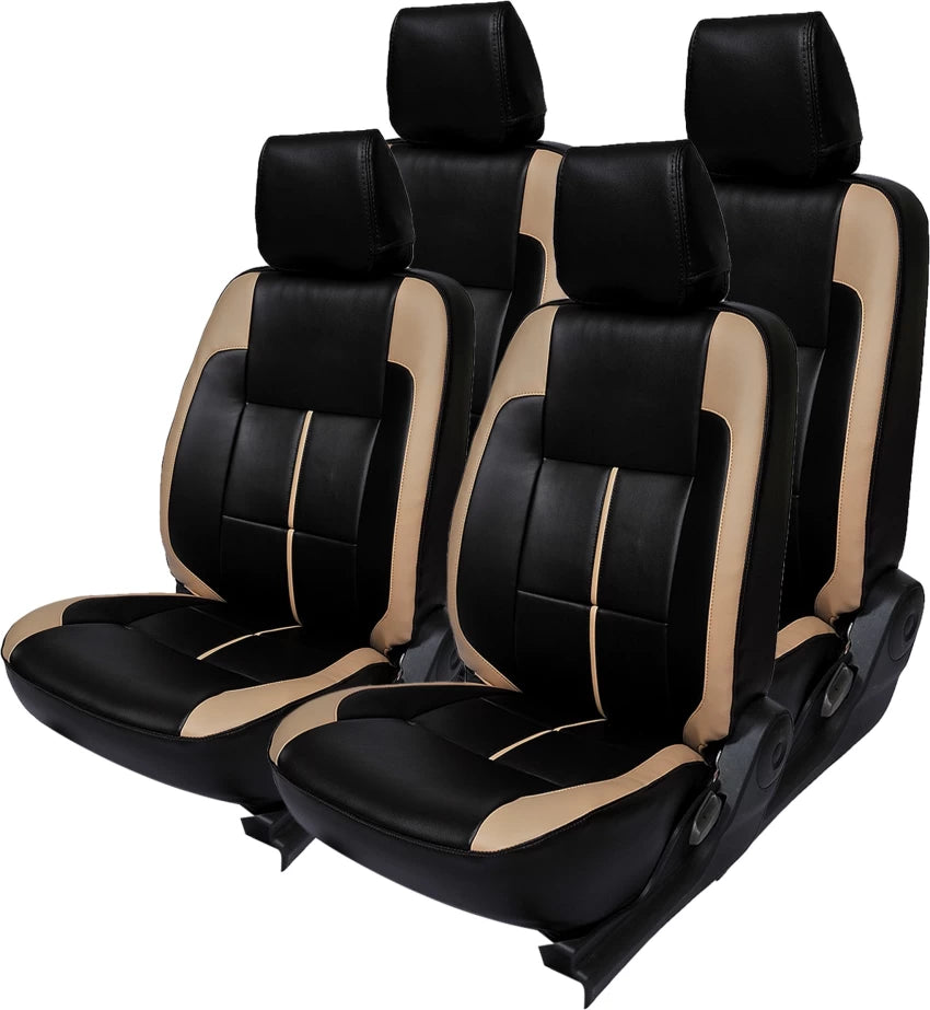 Auto Leather Type Seat Cover M/B Oem Design  Custom Fitting Honda Civic 2015 Black Colour Beige design  12 Pcs/Set