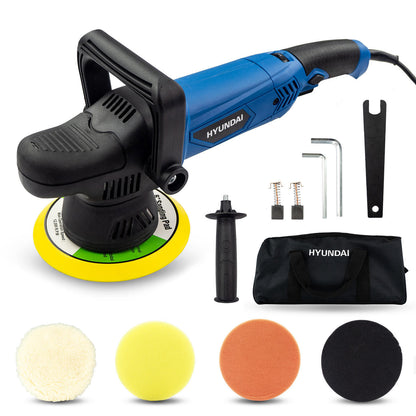 Electric Car Polisher Hyundai Metal Housing 1300W W/Polishing Wool Pad  Heavy Duty  Variable Speed Blue/Black Housing Colour Box Pack Hpw1300-Ep