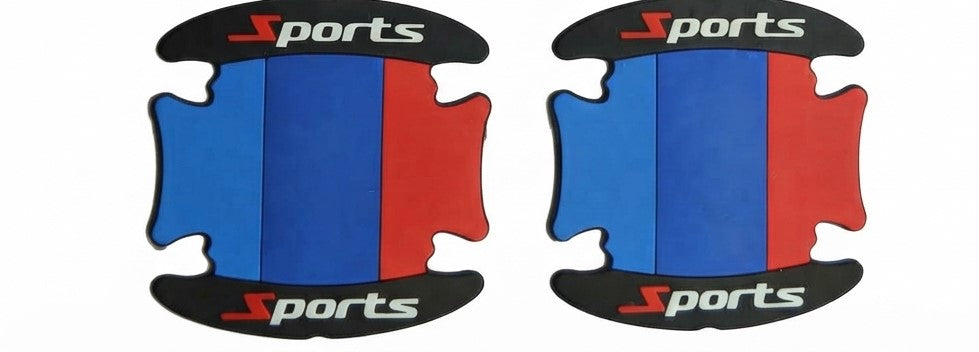 Outer Door Handle Bowl Anti-Scratch Pads Silicone Material Black/Blue Sports Logo Poly Bag Pack Tape Type Fitting 04 Pcs/Set (China)
