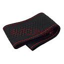 Car Steering Wheel Cover Stitch Type Pvc/Leather Material Sports Design Black/Red Universal Fitting Poly Bag Pack (China)