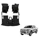 Car Floor Mat 10D D-Max 4X4 2016-2021 Isuzu Black Pvc Black Stitch Black/Grey Grass 03 Pcs / Set Premium Quality (China)