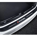 Car Rear Bumper Anti-Scratch Protector/Sill/Patti 3D Cf Tape Type Fitting Outer Side Matt Black Suzuki Logo   Large Size