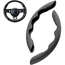 Car Steering Wheel Trim Plastic Material Carbon / Black Sports Design Universal Fitting Blister Pack Black (China)