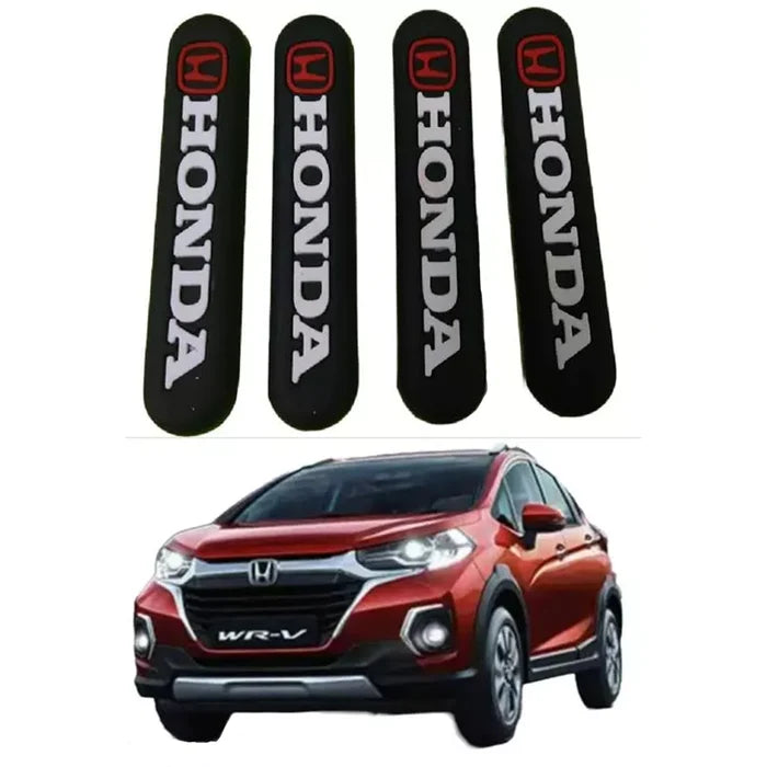 Car Door Anti-Scratch Guards Silicone Material Honda Logo 04 Pcs/Set Colour Box Pack Black (China)