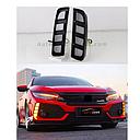 Car Drl Covers Oem Fitting Honda Civic 2018  White Drl Orange Indicator (Running) Matt Black Cap 02 Pcs/Set Box Pack (China)