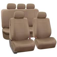 Auto Leather Type Seat Cover M/C A3 Design  Custom Fitting Honda City 2018 Beige Colour Beige Stitch  09 Pcs/Set