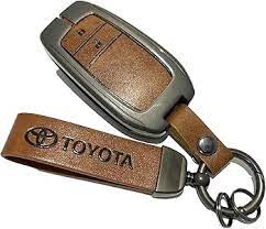 Car Remote Key Cover/Casing Metal Casing / Leather Keychine Toyota Logo Grey Box Pack (China)