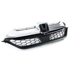 Front Grill Upper/Sports Type Honey Comb Design Honda City 2021 With Logo 03 Pcs / Set Gloss Black (China)