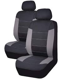 Auto Leather Type Seat Cover M/C Oem Design Custom Fitting Toyota Vitz 2015 Grey/Black Black Stitch 09 Pcs/Set