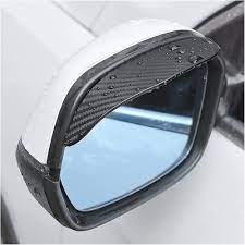 Car Door Mirror Visor / Shade / Eye Brow  Silicone Material  Universal Fitting Carbon/Black 02 Pcs/Set Blister Pack Bh-030 (China)