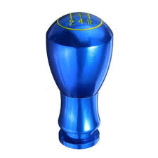 Car Gear Stick Shift Knob Manual Gear Universal Fitting Sports Design Metal Material Chrome/Blue 01 Pc/Set Blister Pack (China)