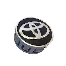 Alloy Rim / Wheel Center Hub Cup / Cap Oem Fitting Toyota Corolla 2018 Plastic Material New 2" Toyota Logo Matt Black/Chrome 04 Pc/Pack Poly Bag Pack
