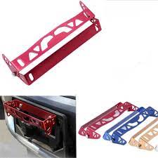 Car License Plate Frame/Holder Adjustable Bracket Type Plastic/Metal Material    Without Led Universal Fitting Premium Quality Black/Chrome 01 Pc/Set Blister Pack Tilter Carbon Red (China)