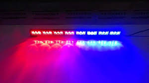 Car Interior Led Dashboard Light (Police Style) Cob Type Rod Style 01 Pc/Set Metal Housing Box Pack Red/Blue (China) 36" Fy-2111