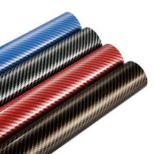 Automotive Self Adhesive Carbon Fiber Film For Car Body Red Carbon 12" Width Per Sqft (China)