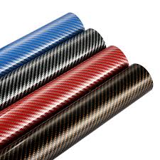 Automotive Self Adhesive Carbon Fiber Film  For Car Body  Red Carbon   12" Width   Per Sqft (China)