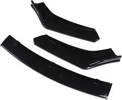 Front Bumper Lip/Extensions Universal Fitting Kinard Design Plastic Material 03 Pcs / Set Gloss Black Bulk Pack 4 Pcs Set (China)