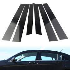 Chrome Door Outer Pillar Cover / Trims Steel Tape Type Fitting Honda Civic 2022 Black 04 Pcs/Set (China)