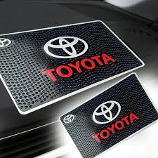 Car Dashboard Non-Slip Mat Silicone Material Toyota Logo Rectangle Design Large Size Black/White (China)