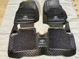 Car Floor Mat 11D Toyota Corolla 2018 Black Pvc  Black Stitch  Black/Grey Grass 03 Pcs / Set Premium Quality (China)