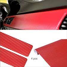 Automotive Self Adhesive Carbon Fiber Film  For Car Body  Red Carbon   12" Width   Per Sqft (China)